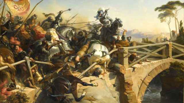 Batalla de Garellano según el pincel de Henri Félix Emmanuel Philippoteaux. 1840