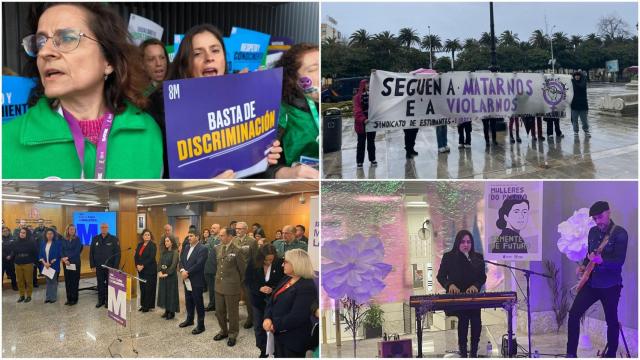 8-M en A Coruña: Actos institucionales y manifestaciones de estudiantes al ritmo de Guadi Galego