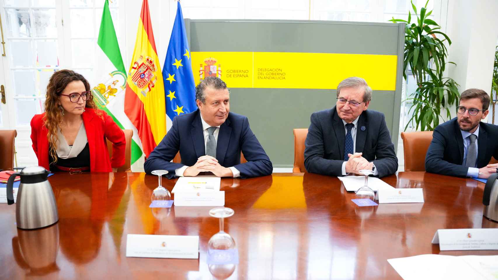 Imagen de la reunión entre las cuatro administraciones que han suscrito el acuerdo.