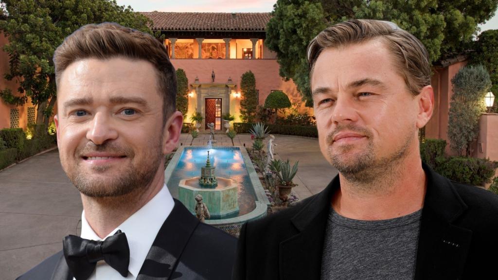 Justin Timberlake y Leonardo DiCaprio, en un fotomontaje de 'El Español' en la mansión 'El Padrino'.