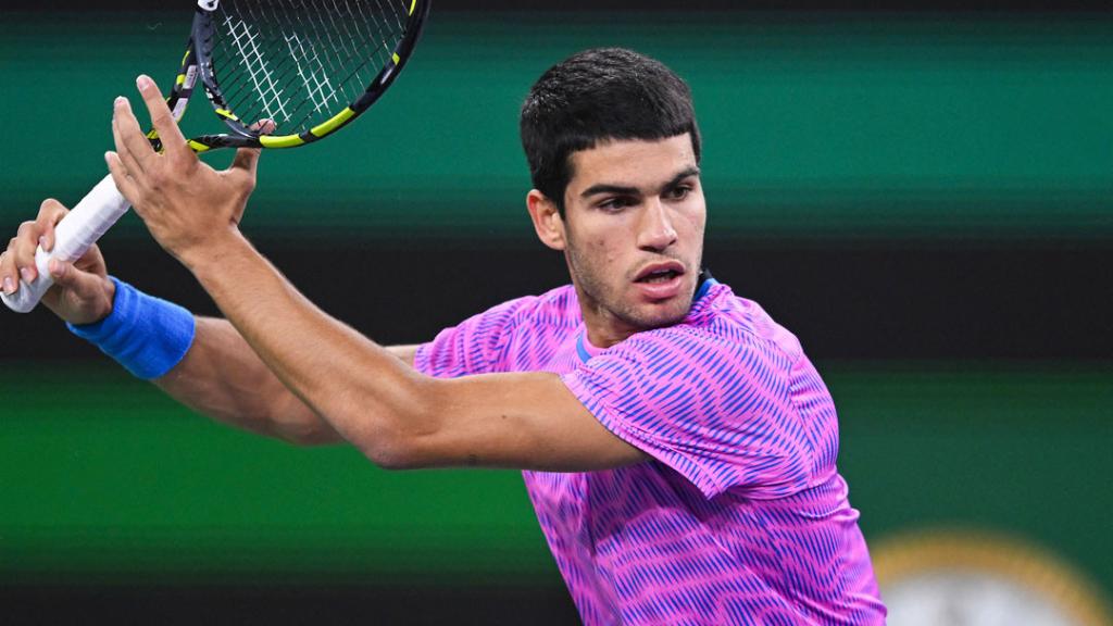 Carlos Alcaraz, durante el Masters 1.000 de Indian Wells 2024