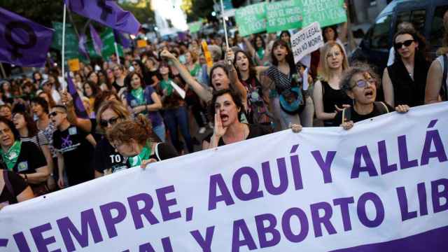 Manifestación en Madrid por el Día Internacional por la Despenalización del Aborto y la Defensa de los Derechos Sexuales y Reproductivos de la mujer, en septiembre de 2019.