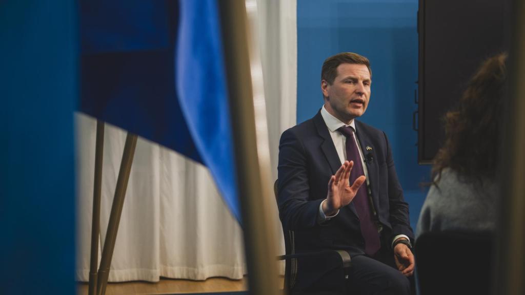 El ministro de Defensa de Estonia, Hanno Pevkur, durante su entrevista con El Español.