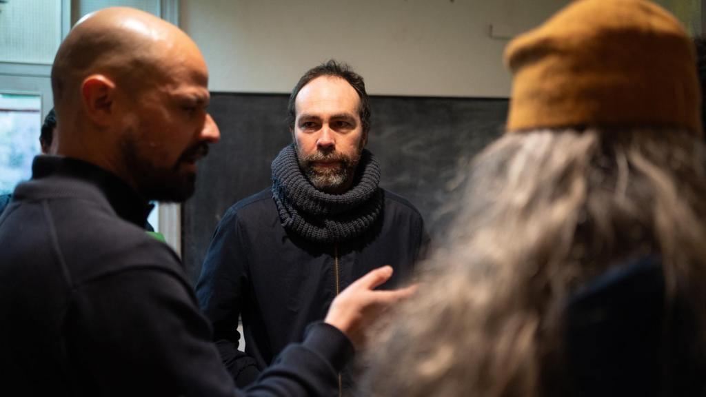 Cyrille, en la agrupación comunista en la que se proyectó su documental.