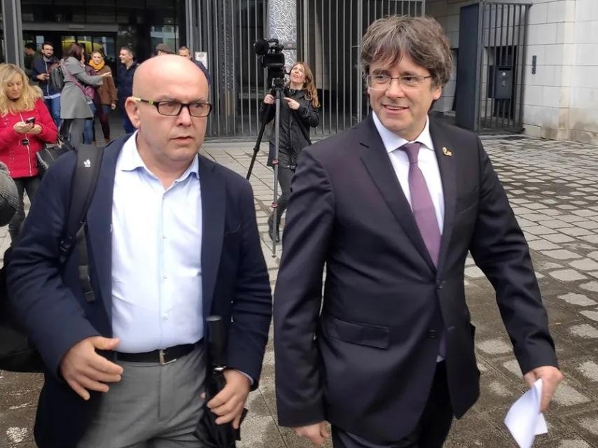 Carlos Boye y Carles Puigdemont, el pasado mes de marzo en Bruselas.