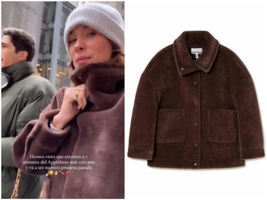 María Pombo con abrigo de Simorra en Nueva York.