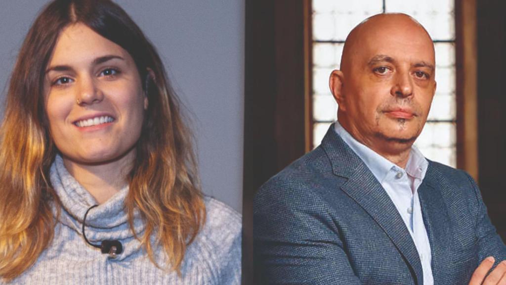 La escritora Elvira Sastre y Juan Antonio González Iglesias.