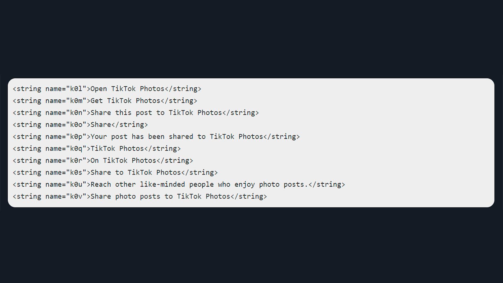 El código encontrado en la última actualización de TikTok