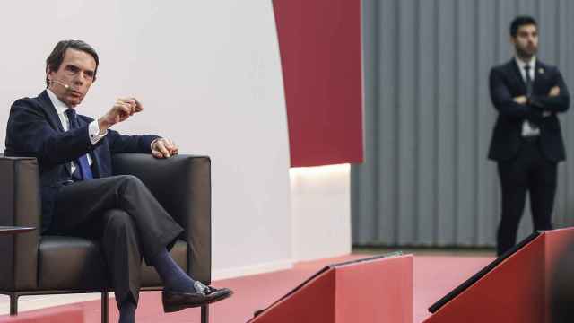 El expresidente del Gobierno y presidente de la Fundación FAES, José María Aznar, en Valencia el pasado 28 de febrero.