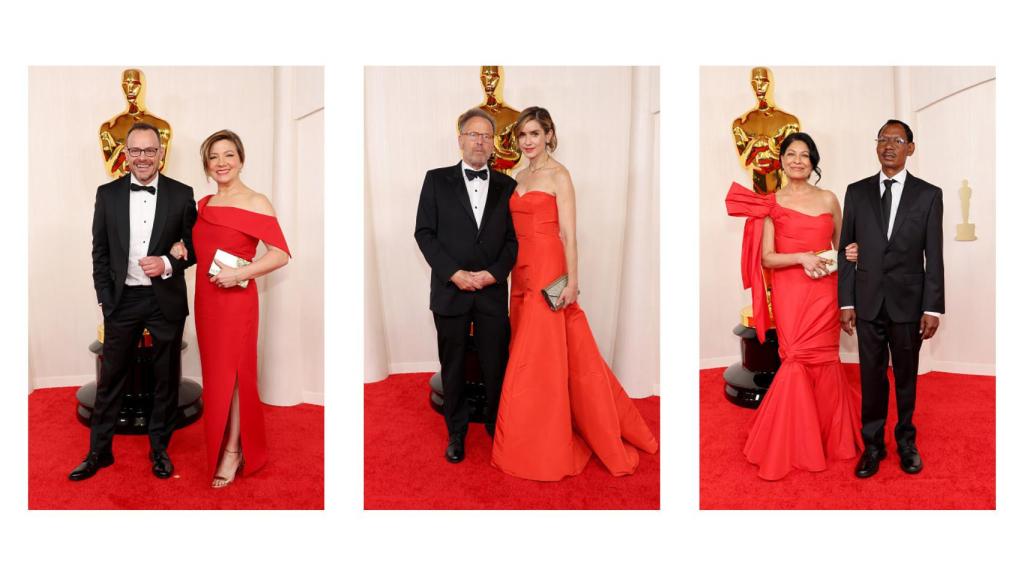 Las parejas que optaron por ir a juego luciendo la mujer de color rojo y el hombre de color negro.