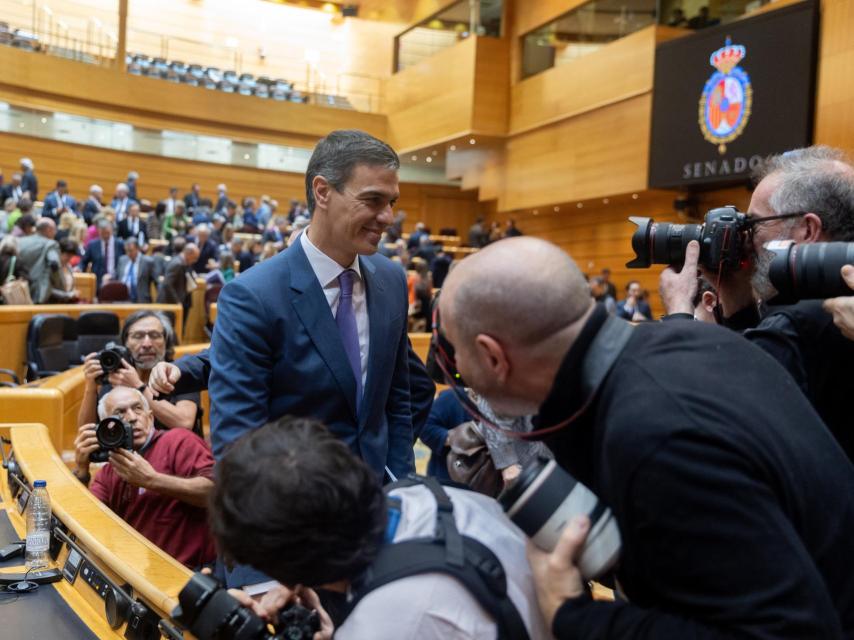 El presidente del Gobierno, Pedro Sánchez, en el Senado el 18 de enero de 2024.