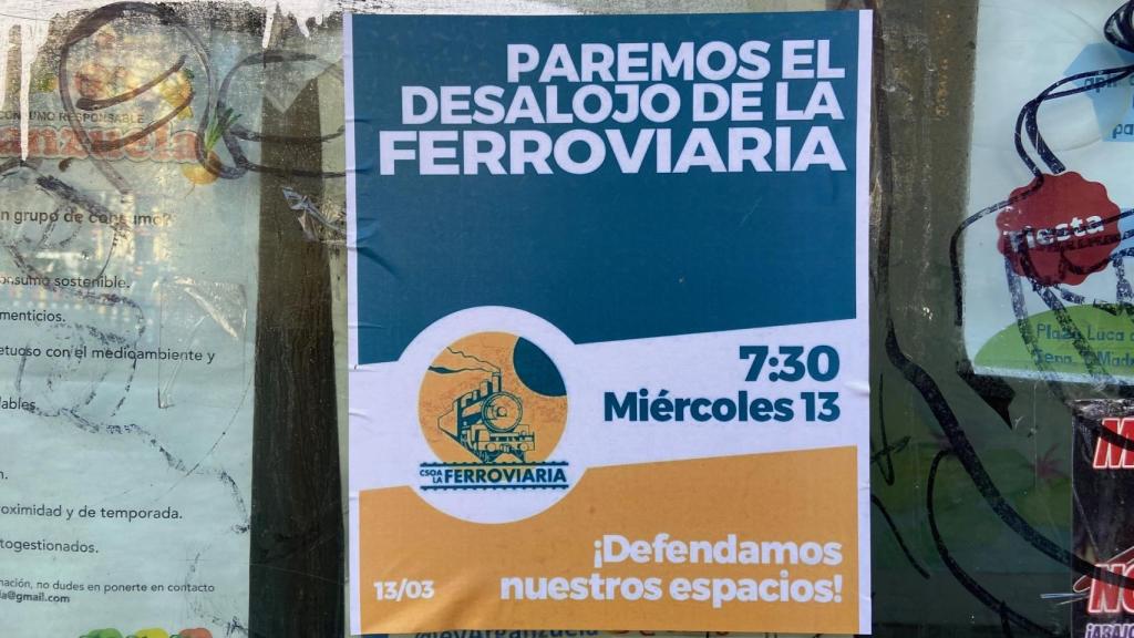 Uno de los carteles de La Ferroviaria.