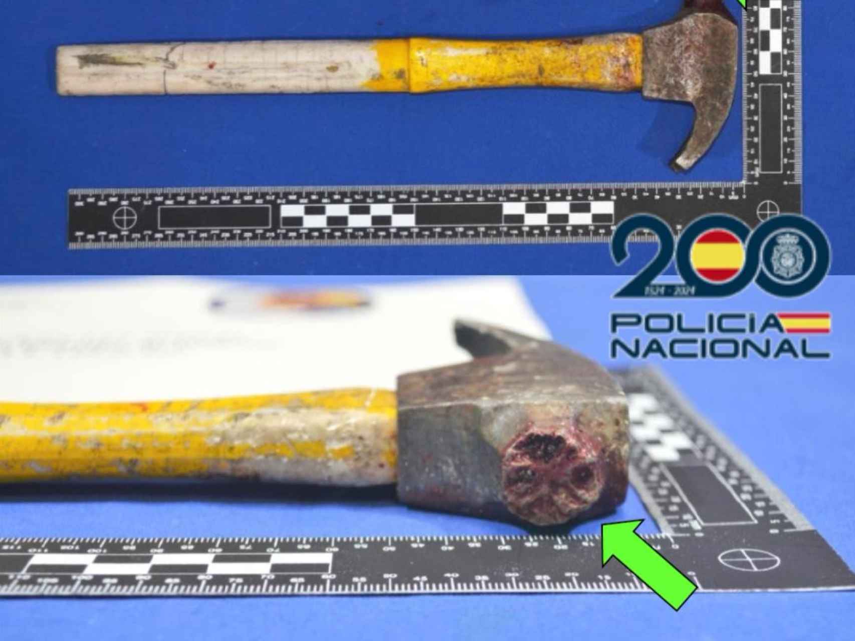 Imagen del martillo que utilizó el presunto agresor