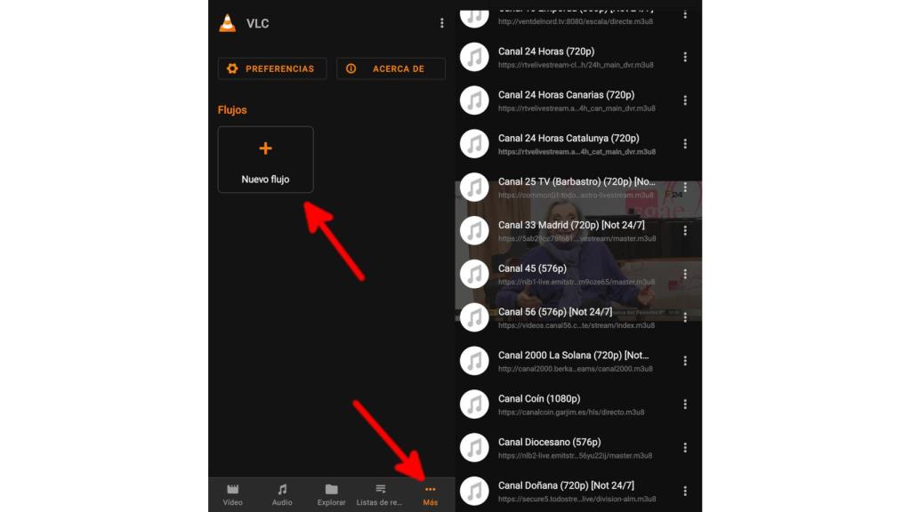 Listas IPTV en VLC para Android