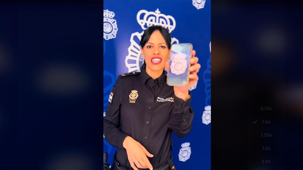 Imagen del video de TikTok de la Policía Nacional