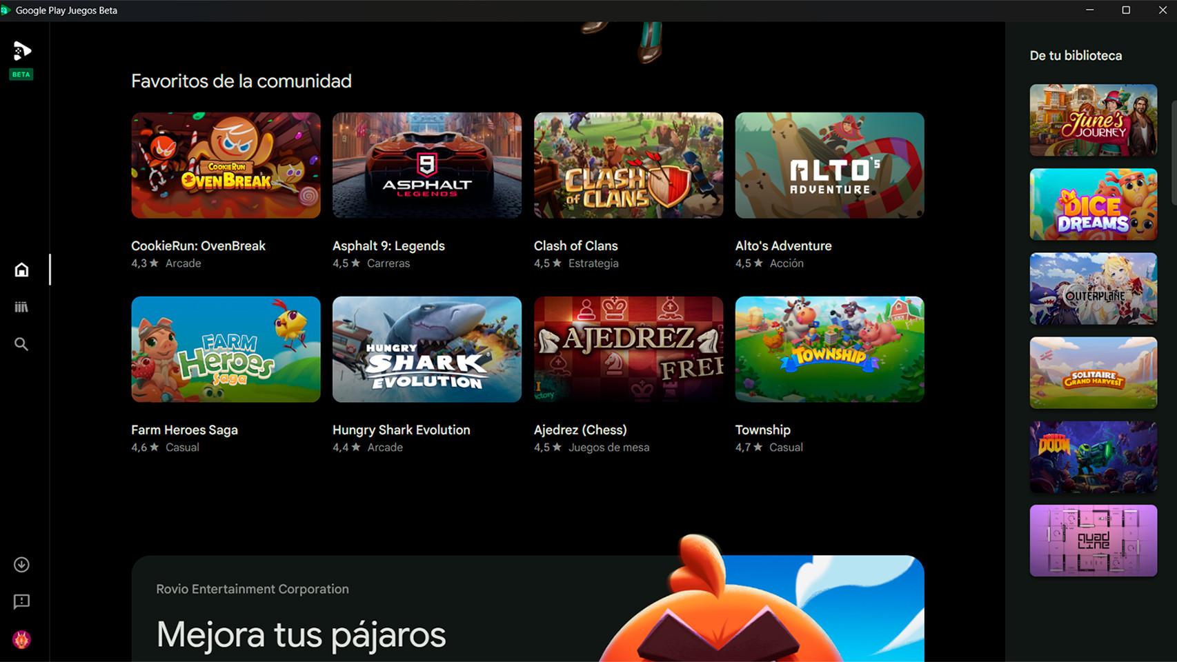 Imagen de Google Play Games en PC