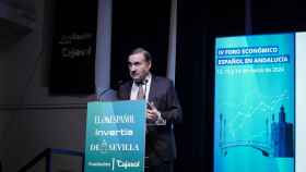 El presidente ejecutivo y director de El Español, Pedro J. Ramírez, en la inauguración del IV foro económico andaluz.