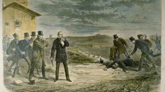 Ilustración del duelo entre el Infante Don Enrique y el duque de Montpensier en 1870