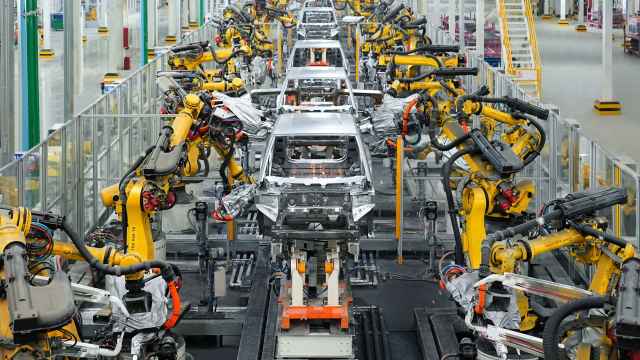 Imagen de una fábrica de coches en China.