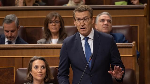 Alberto Núñez Feijóo, este miércoles en el Congreso, durante la sesión de control al Gobierno.