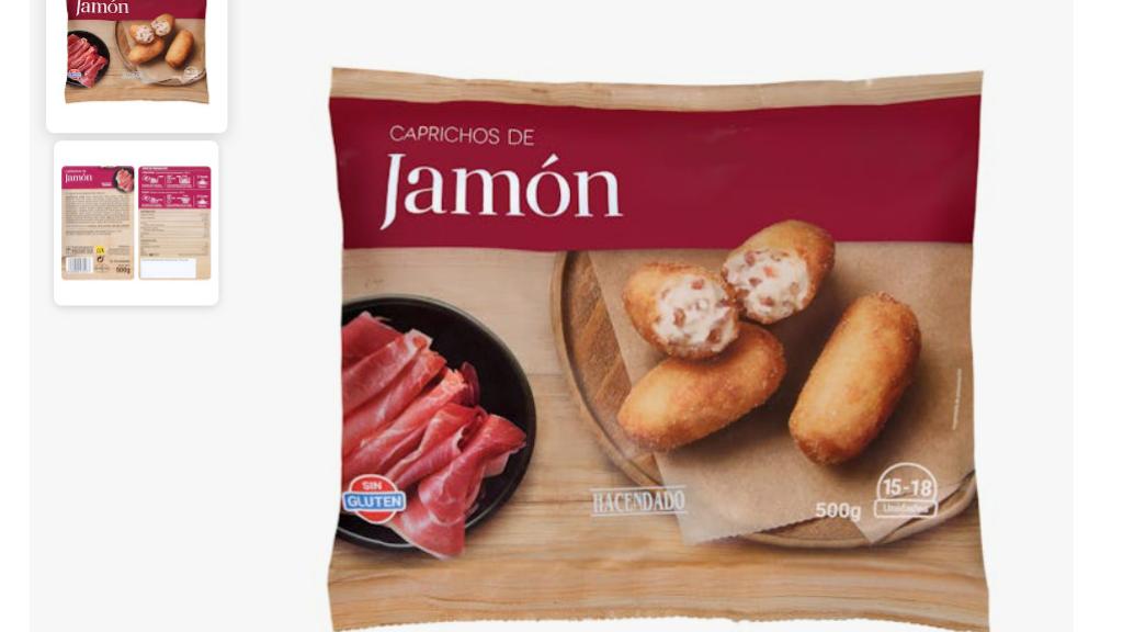 Croquetas caprichos de jamón Hacendado.