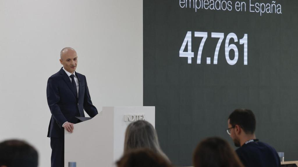 Óscar García Maceiras, consejero delegado de Inditex, en la presentación de resultados