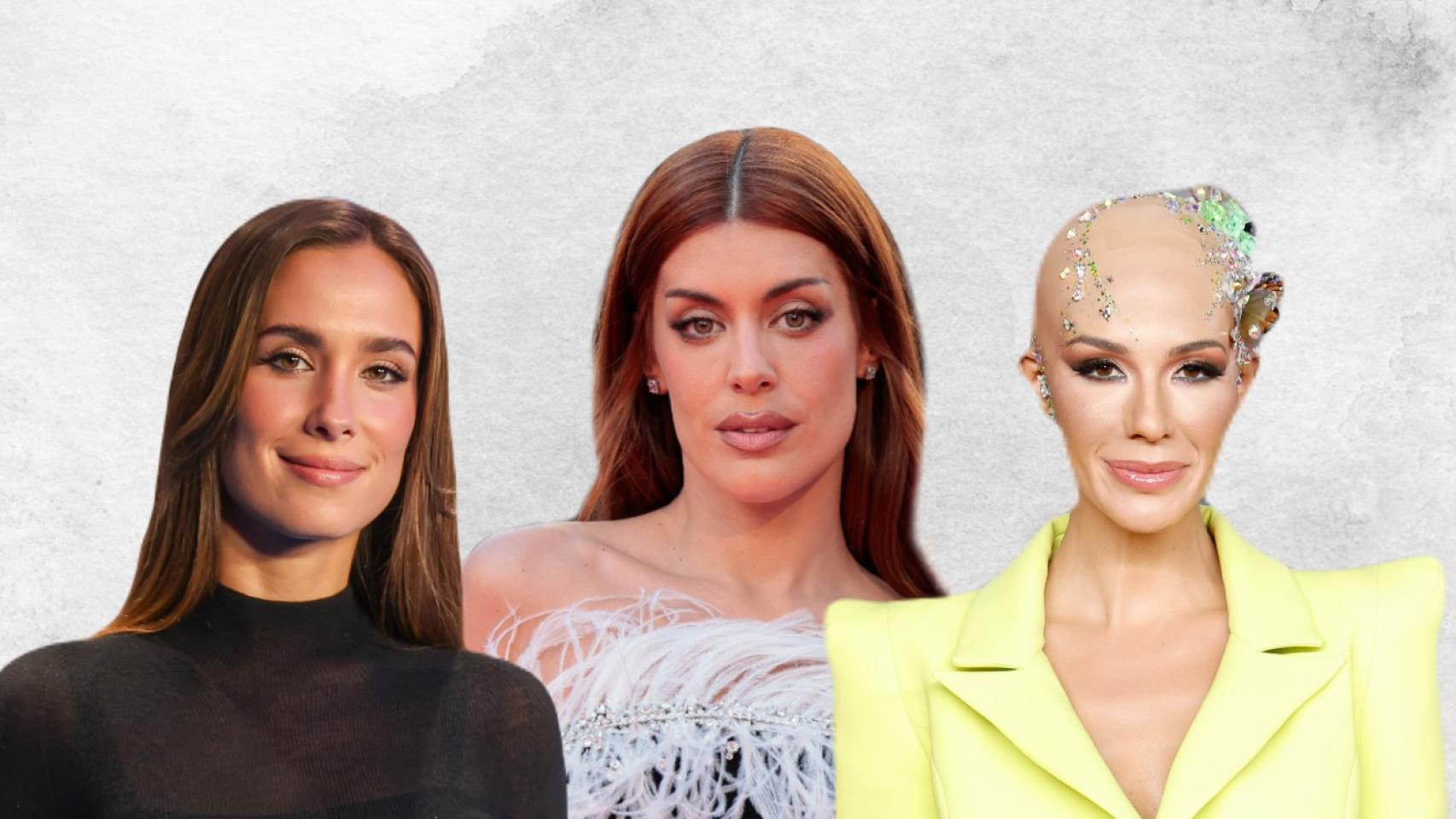 Tamara Gorro en los Premios Ídolo, Dulceida y María Pombo, en un fotomontaje de El Español.