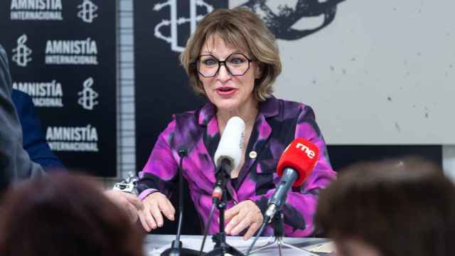 La secretaria general de Amnistía Internacional, Agnès Callamard, en un encuentro con medios de comunicación.
