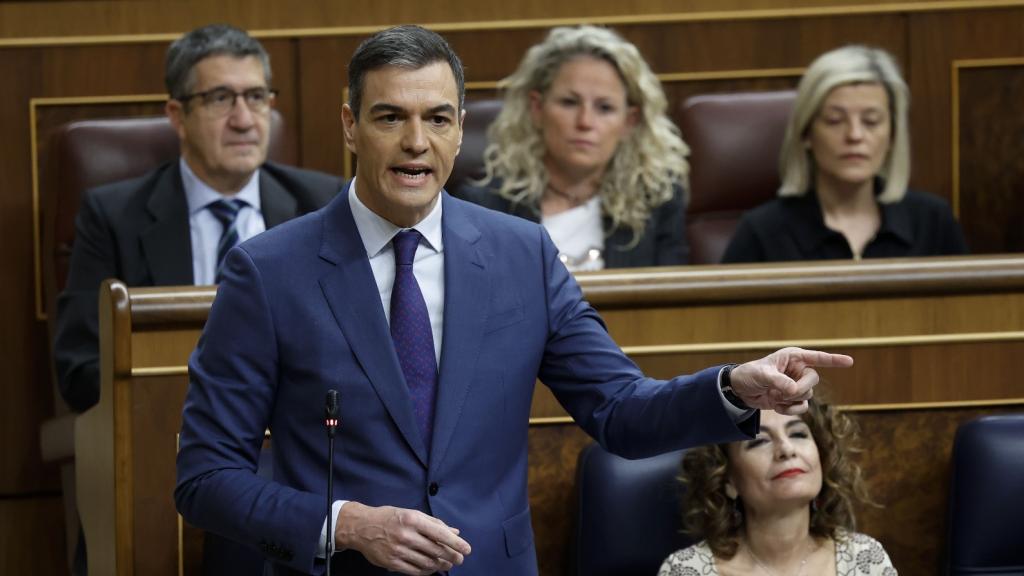 El presidente del Gobierno, Pedro Sánchez, este miércoles en el Congreso.
