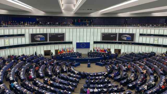 Una imagen del Parlamento Europeo tomada durante la jornada de la votación de la IA Act.