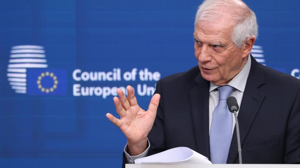 El jefe de la diplomacia europea, Josep Borrell, durante una rueda de prensa