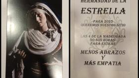 Las estampitas que denuncian la entrada tardía de la Virgen de la Estrella