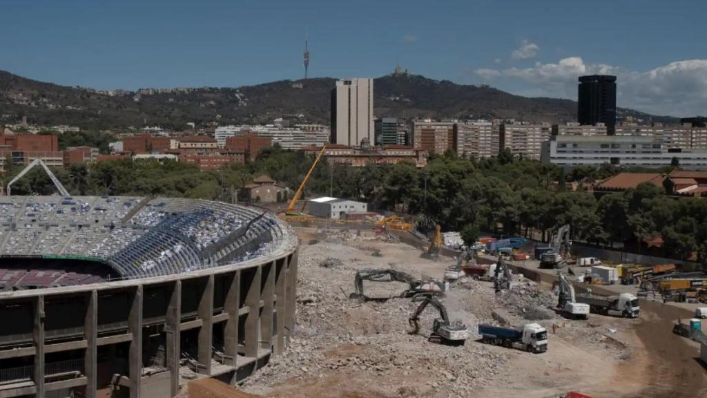 Obras en el Camp Nou de Barcelona.