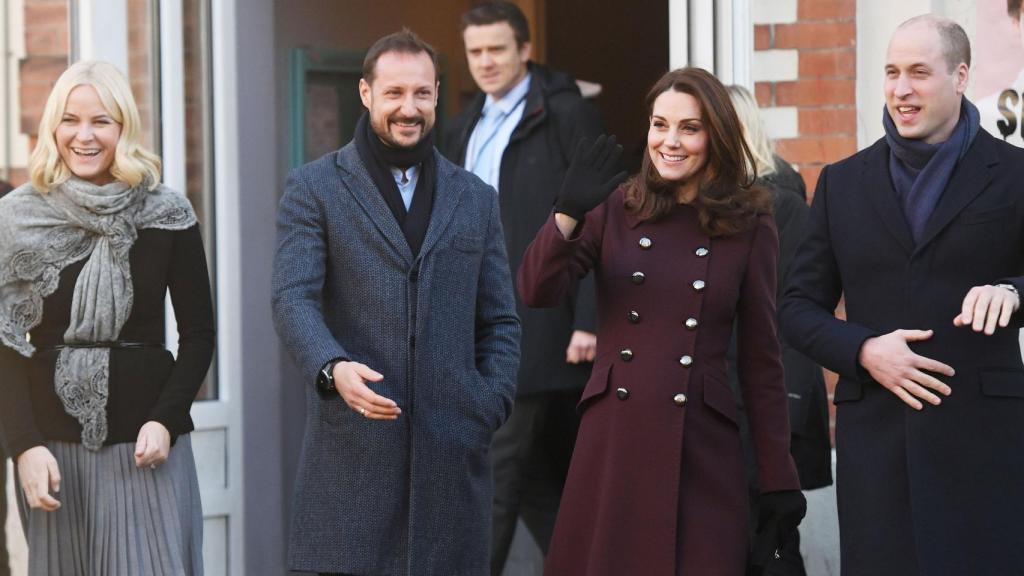 Mette Marit, Haakon de Noruega, Kate Middleton y Guillermo de Inglaterra.