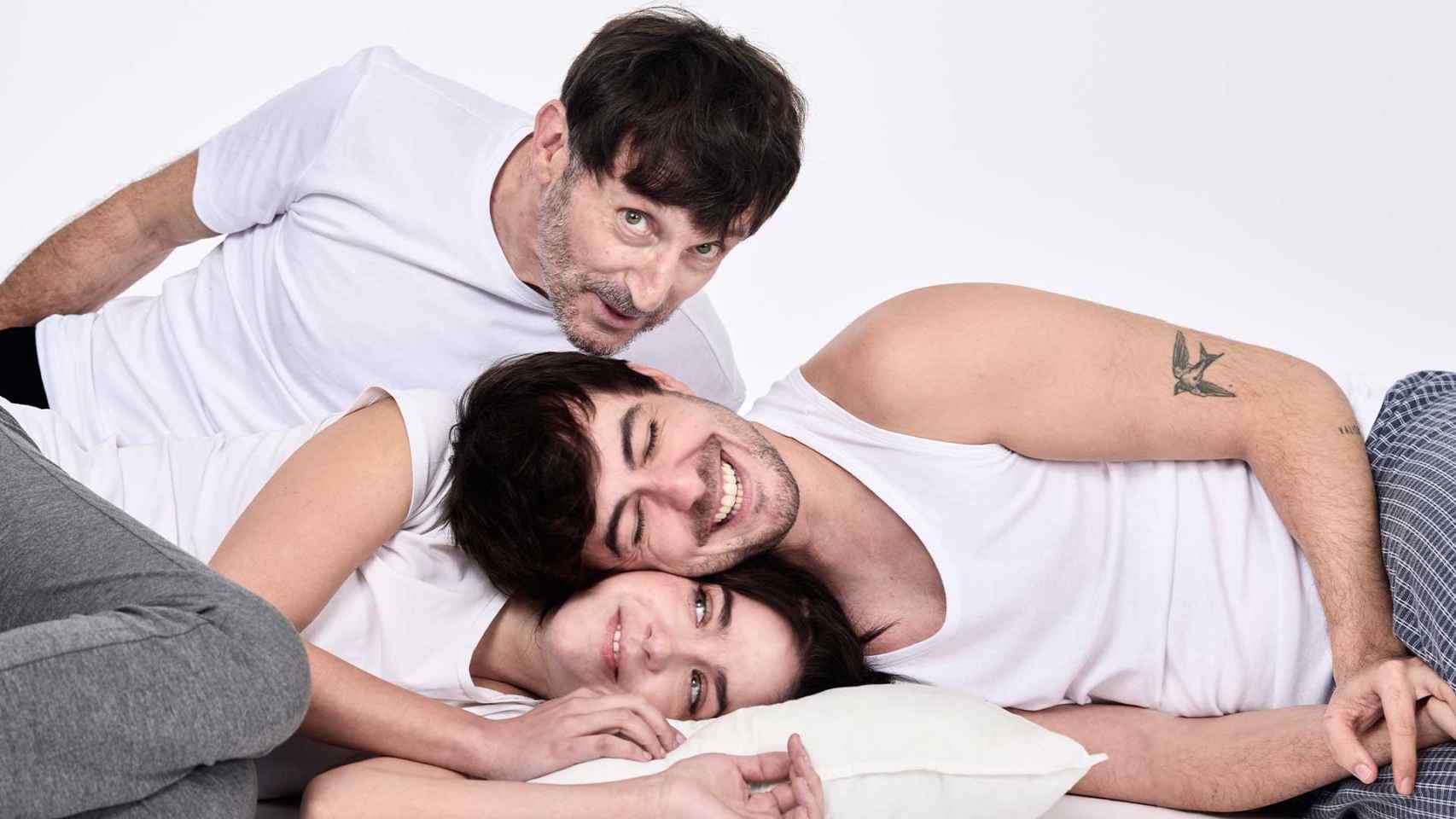 Carlos Chamorro, Veki Vesilla y Víctor Palmero protagonizan 'Un buen colchón'. Foto: Pablo Lorente