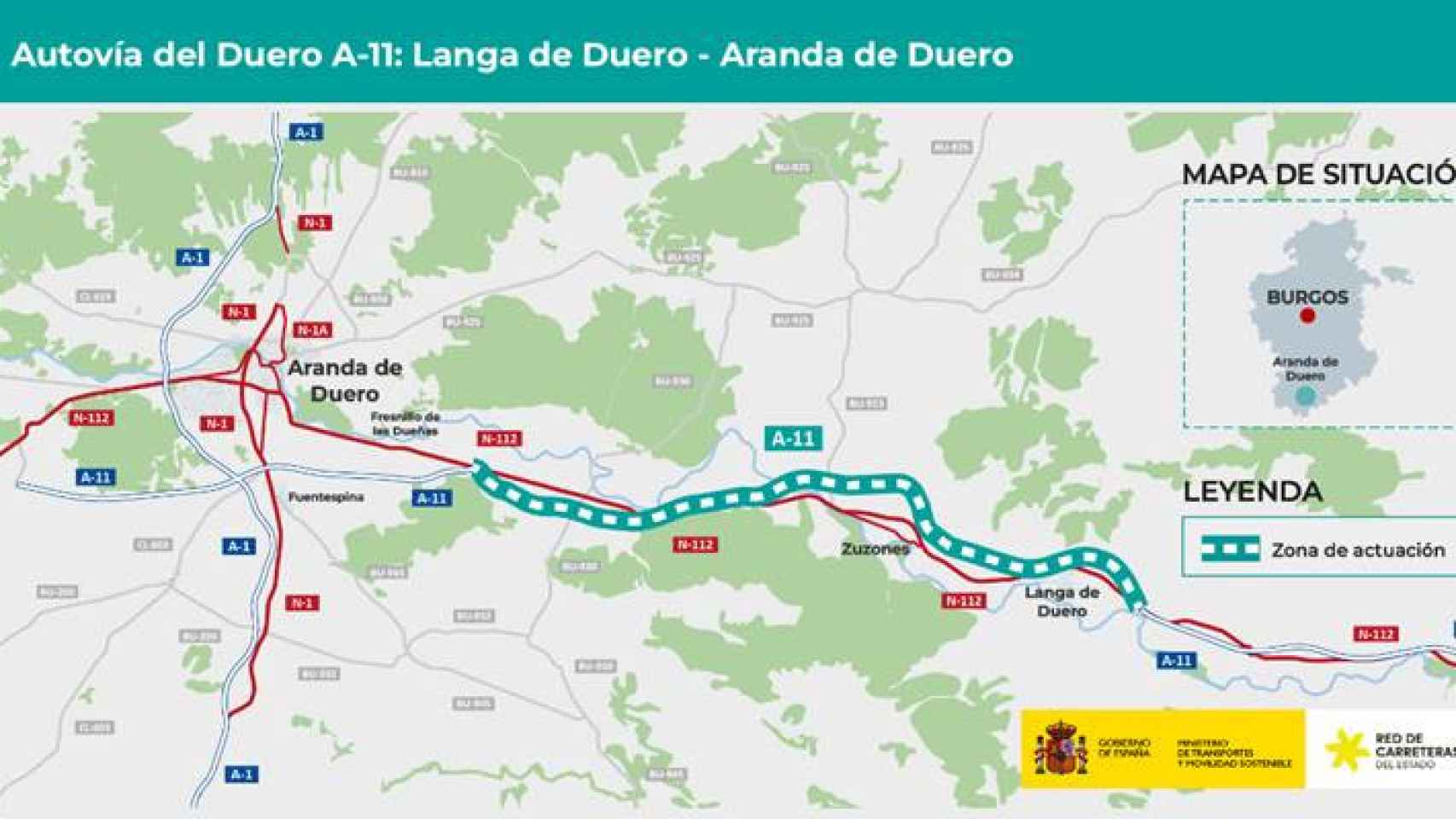 Obras de la autovía A-11 entre Langa de Duero y Aranda de Duero