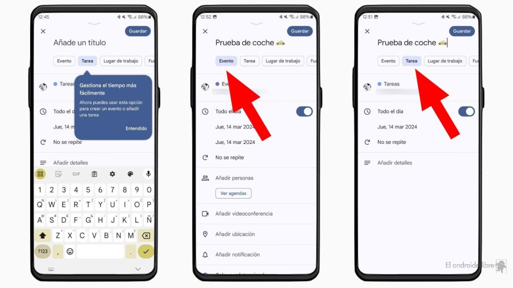 Nueva interfaz de la app Calendario