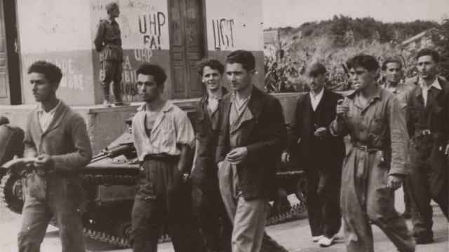 Prisioneros republicanos capturados en Santander.