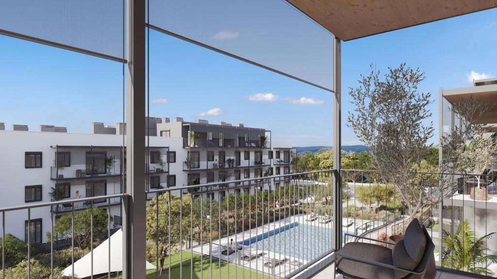 Una imagen de los edificios.