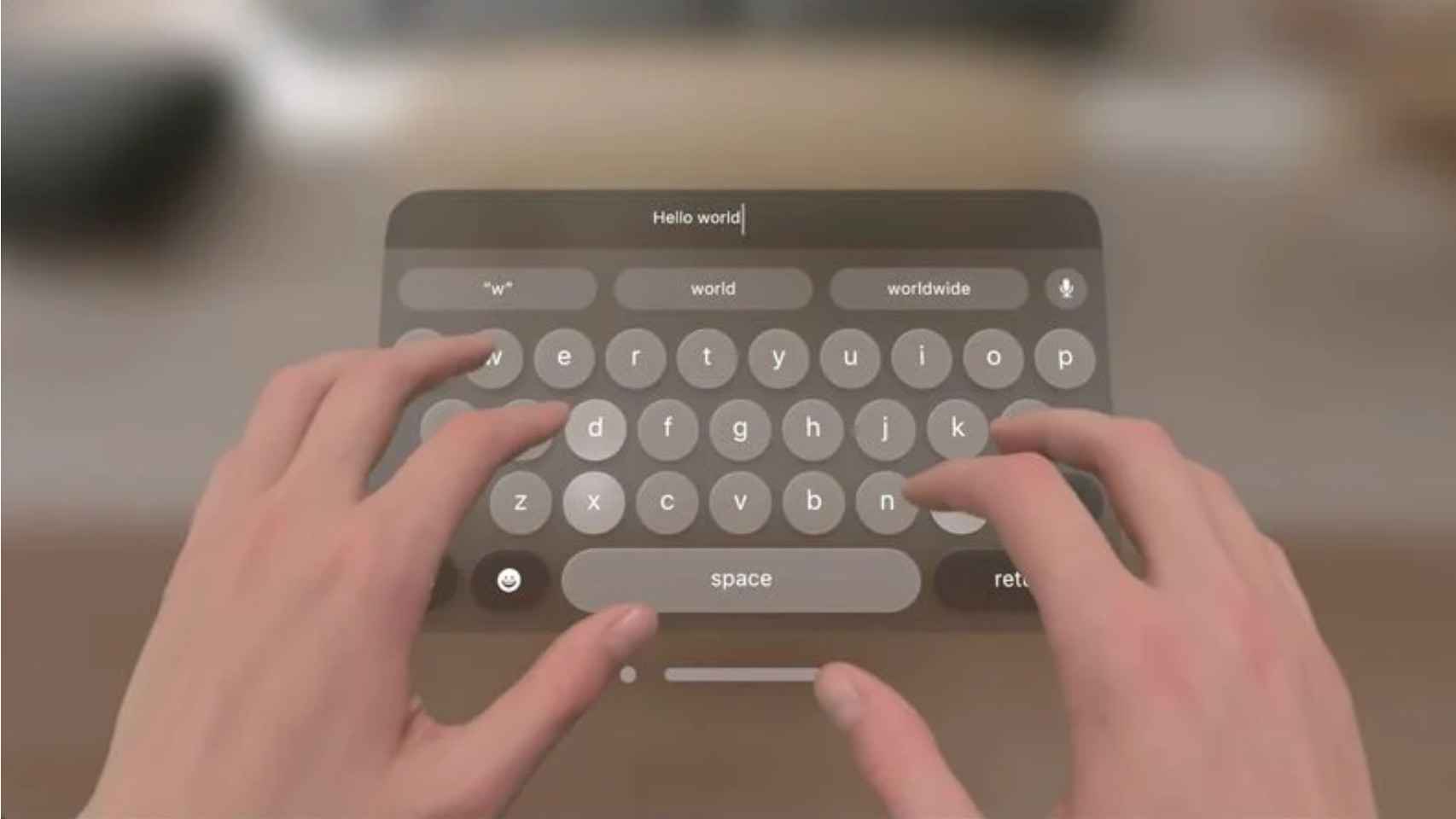El teclado de las Apple Vision Pro.