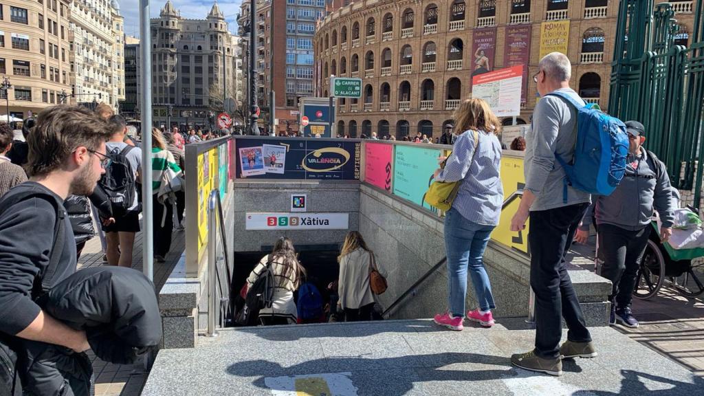 Imagen de la parada de metro de Xàtiva de Valencia. EE
