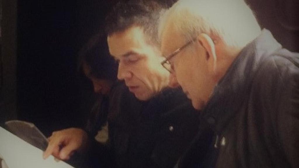 Luis Luque con Miguel Narros, en pleno trabajo
