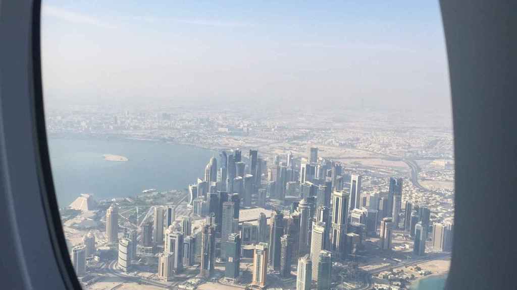Fotografía aérea a los rascacielos de Catar.