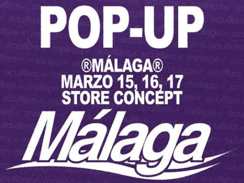 Anuncio de la pop-up de Scuffers en Málaga.