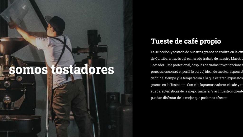 Apartado de la web The Coffee.