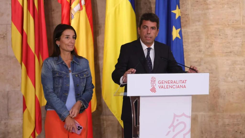 Ruth Merino, 'consellera' de Hacienda, y Carlos Mazón, presidente de la Generalitat. EE