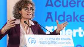 La eurodiputada del PP Dolors Monserrat en la jornada con eurodiputados organizada por el PP vasco en San Sebastián.