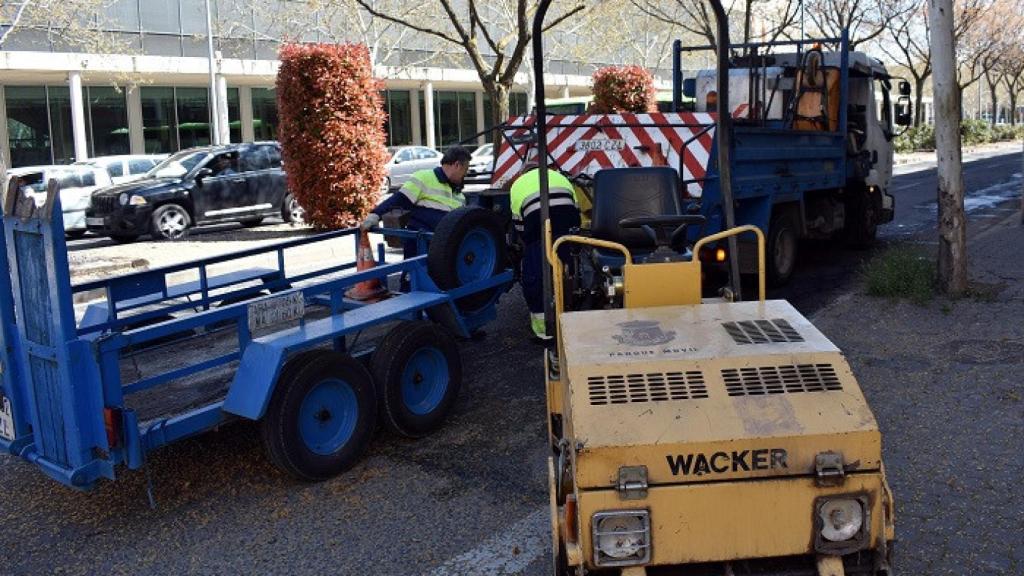 Obras en una de las calles de Ciudad Real.