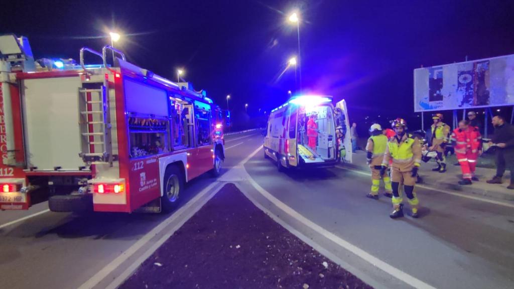 Una ambulancia en el lugar