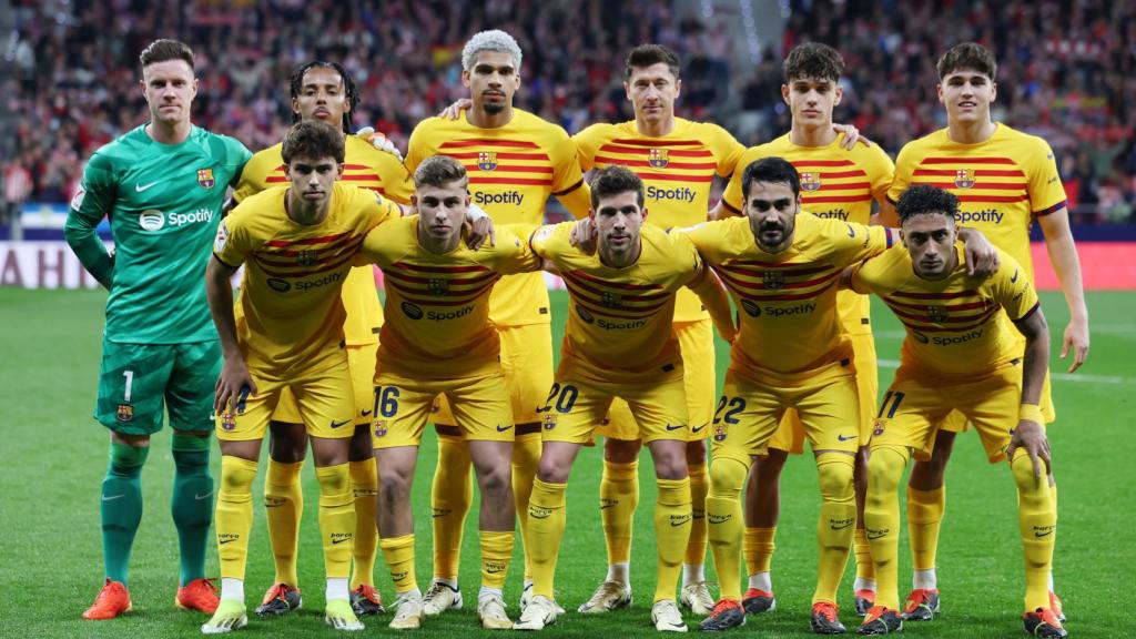 Foto de la alineación titular del FC Barcelona ante el Atlético de Madrid